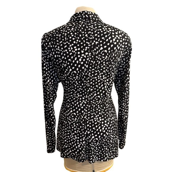 Cato Est 1948 Long Blouse Tunic Front Self Tie Sz. 18/29W Black/White - Picture 3 of 8